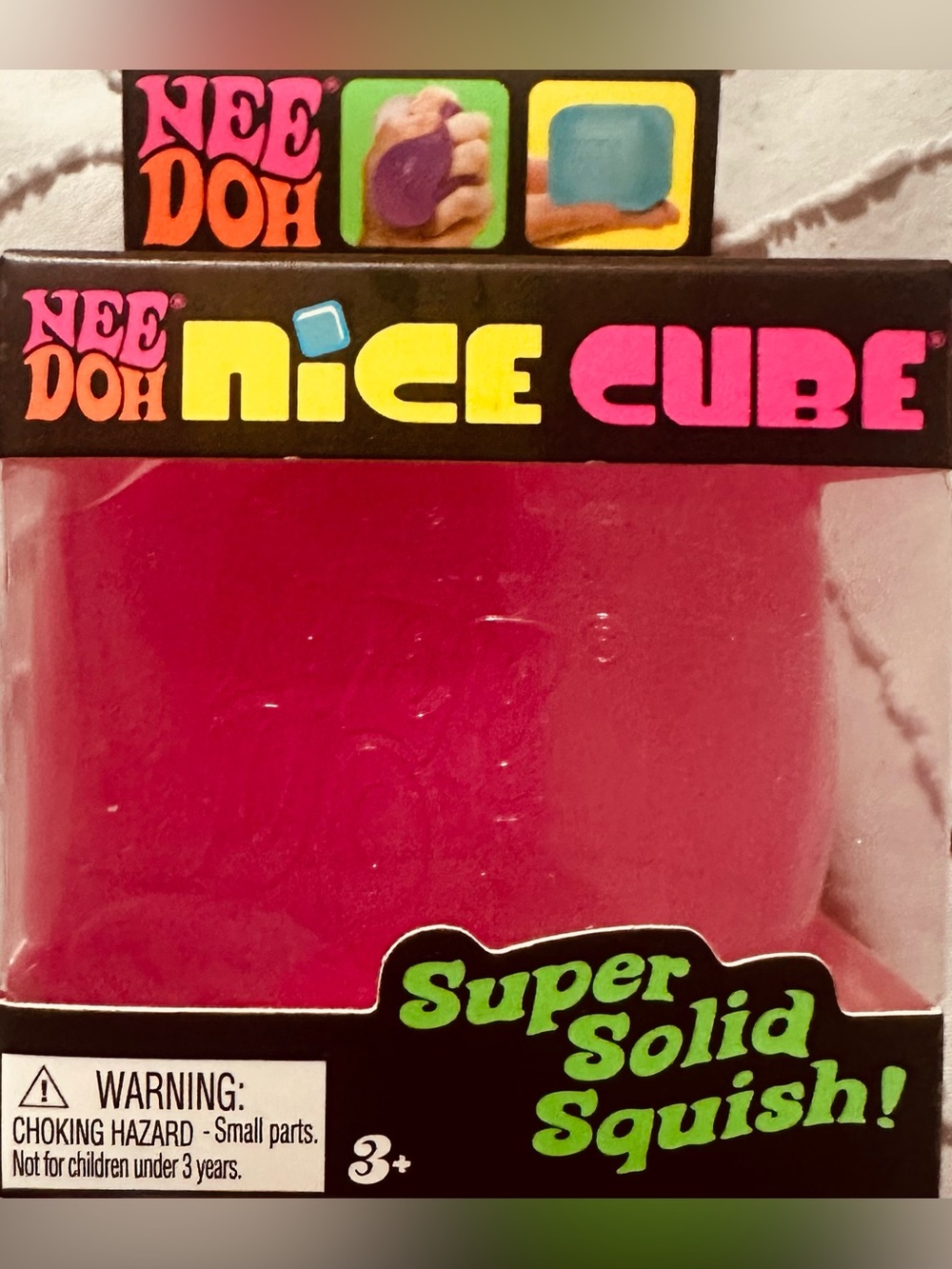 Nee Doh Nice Cube - Bright Pink Super Solid Squish